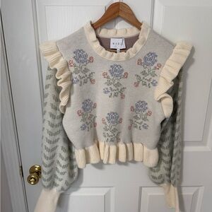 🌷 2 Piece Floral Chic Skirt & Sweater Set